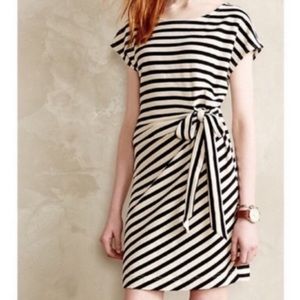 Anthropologie Black and White Striped Dress